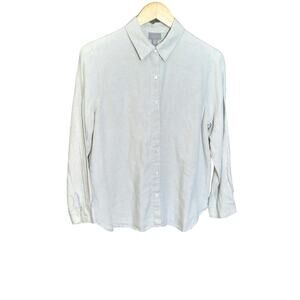 J. Jill Womens Beige 100% Linen Long Sleeve Button Down Top Size XS